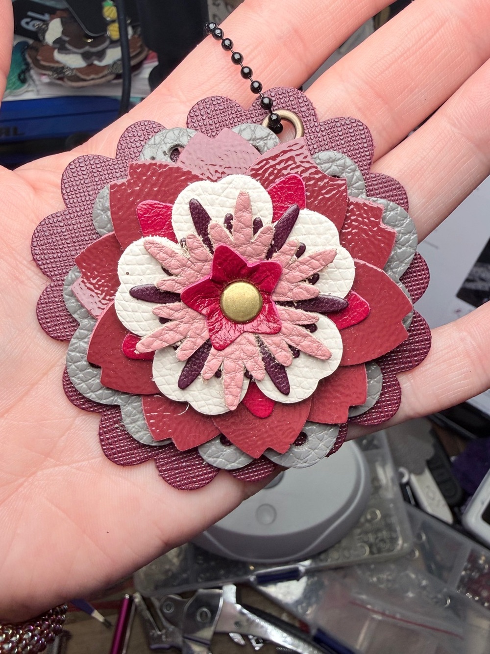 Handmade Floral Bag Charm 💜🩷